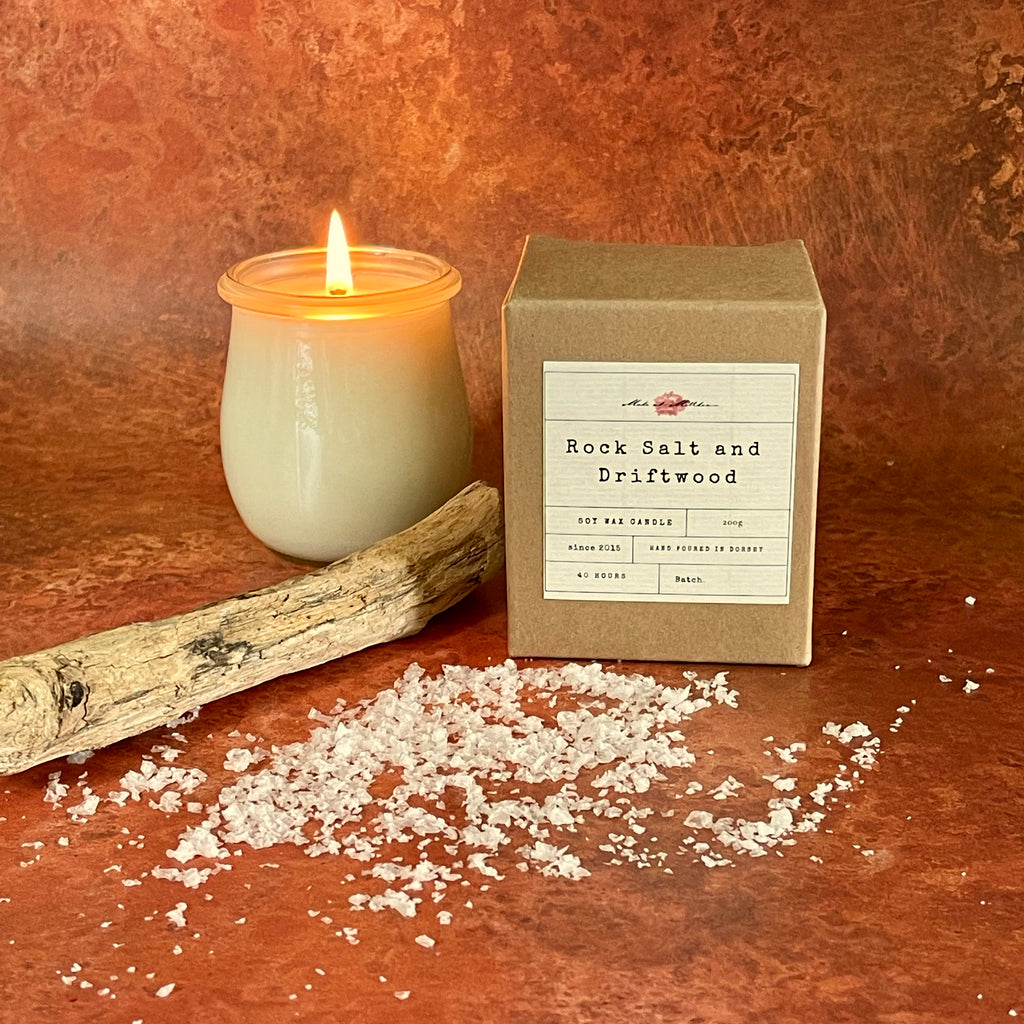 ROCK SALT AND DRIFTWOOD CANDLE